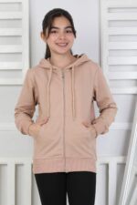 GARSON İKİ İPLİK FERMUARLI SWEAT - KAHVE