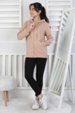 GARSON İKİ İPLİK FERMUARLI SWEAT - KAHVE