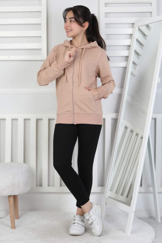 GARSON İKİ İPLİK FERMUARLI SWEAT - KAHVE