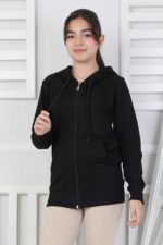 GARSON İKİ İPLİK FERMUARLI SWEAT - SİYAH