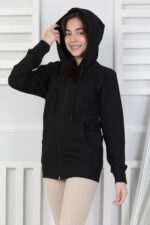 GARSON İKİ İPLİK FERMUARLI SWEAT - SİYAH