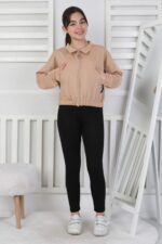 GARSON YAKASI FERMUARLI SWEAT - KAHVE