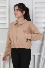 GARSON YAKASI FERMUARLI SWEAT - KAHVE