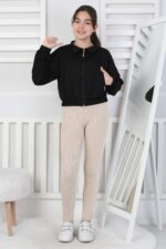 GARSON YAKASI FERMUARLI SWEAT - SİYAH