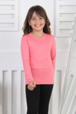 RİBANA BİSİKLET YAKA ORTA - PEMBE