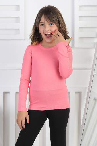 RİBANA BİSİKLET YAKA ORTA - PEMBE