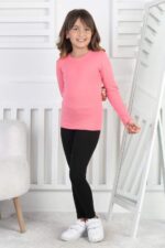 RİBANA BİSİKLET YAKA ORTA - PEMBE