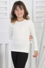 RİBANA BİSİKLET YAKA ORTA - KREM