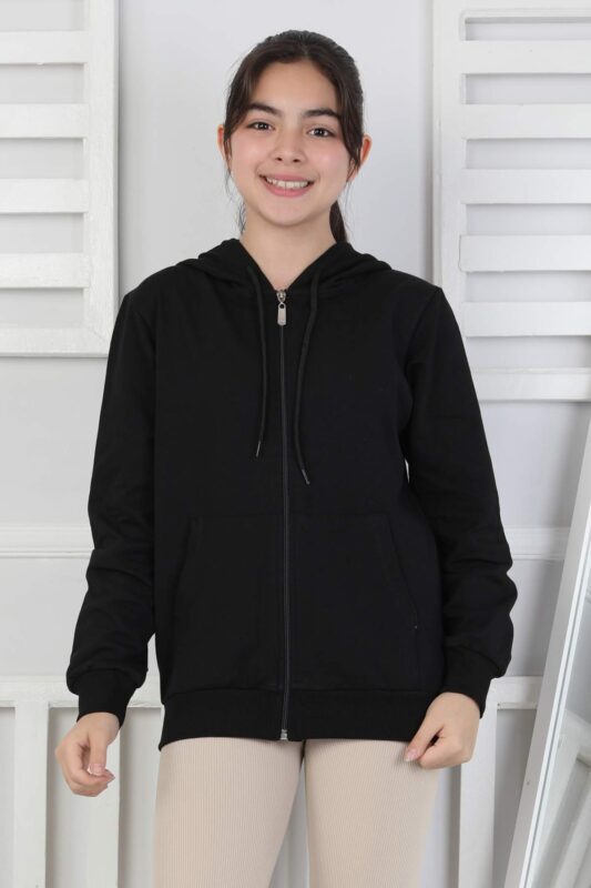 SWEET FERMUARLI KAPİŞONLU GARSON - SİYAH