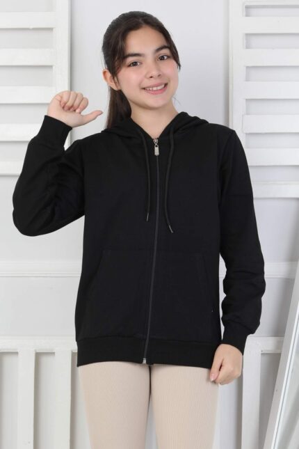 SWEET FERMUARLI KAPİŞONLU GARSON - SİYAH