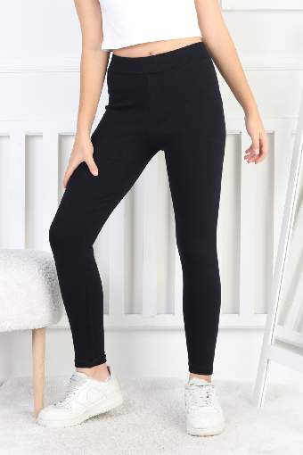 TAYT GARSON KALIN  ARKA CEPLİ BASKISIZ - LACİVERT