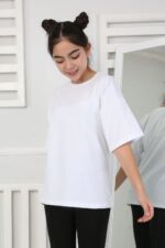 OVERSİZE DÜZ TSHİRT - BEYAZ