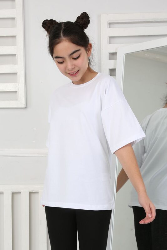 OVERSİZE DÜZ TSHİRT - BEYAZ
