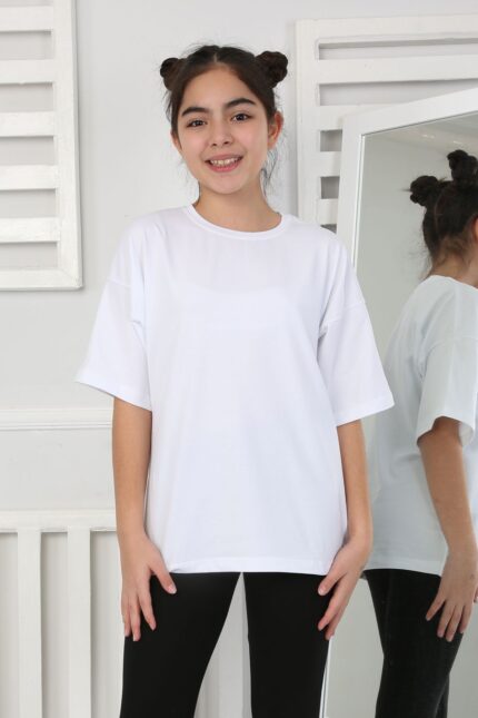 OVERSİZE DÜZ TSHİRT - BEYAZ