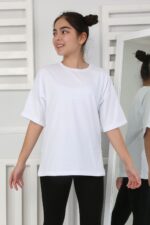 OVERSİZE DÜZ TSHİRT - BEYAZ