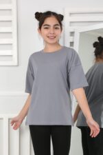 OVERSİZE DÜZ TSHİRT - FÜME