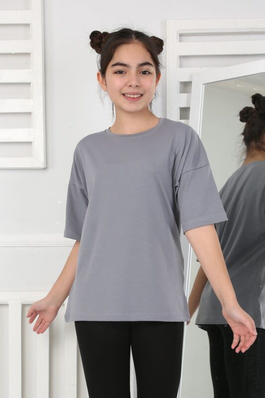 OVERSİZE DÜZ TSHİRT - FÜME