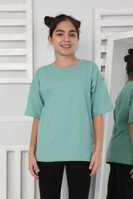 OVERSİZE DÜZ TSHİRT - KOYU YEŞİL