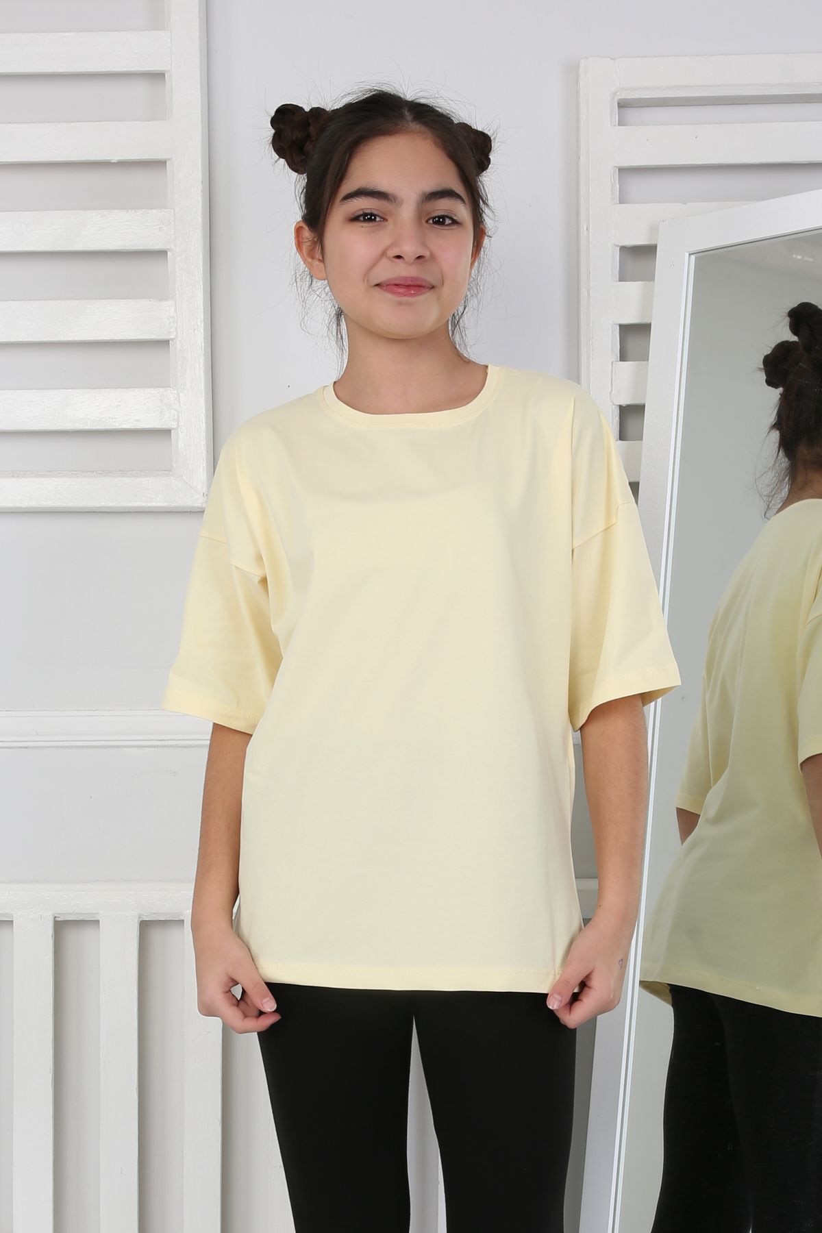 OVERSİZE DÜZ TSHİRT – SARI