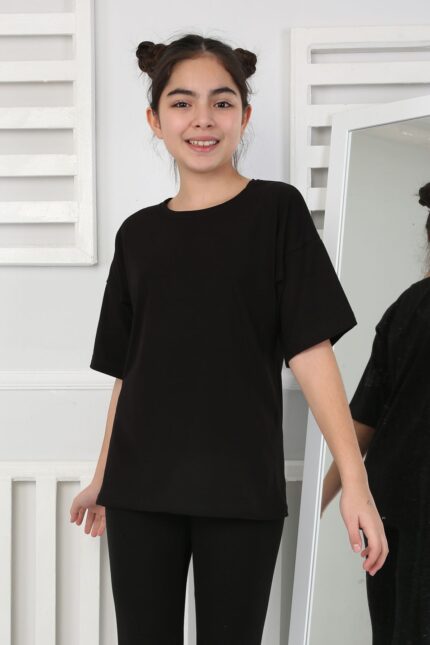 OVERSİZE DÜZ TSHİRT - SİYAH